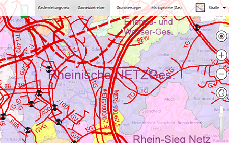 Anzeige der Kontaktdaten des Unternehmens und die offiziellen Netzbetreiber- bzw. Codenummer