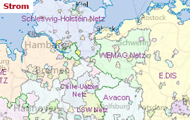Interaktive Karte der Stomnetzbetreiber