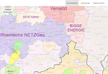 Versorgungsgebiet der Rheinische NETZGesellschaft