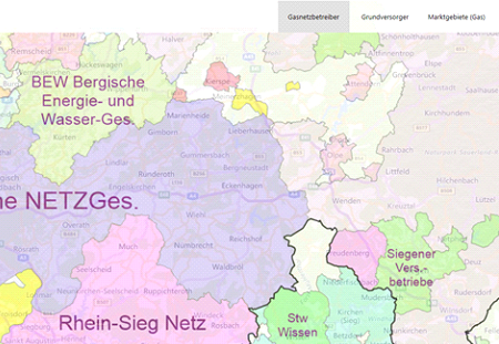 Versorgungsgebiete der Strom- und Gasnetzbetreiber