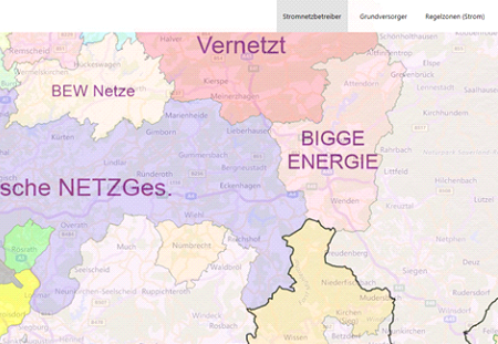 Versorgungsgebiete der Strom- und Gasnetzbetreiber